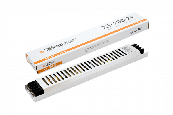 Ультратонкий блок питания в металлическом корпусе IP20 200W 24V XT-200-24 SWG
