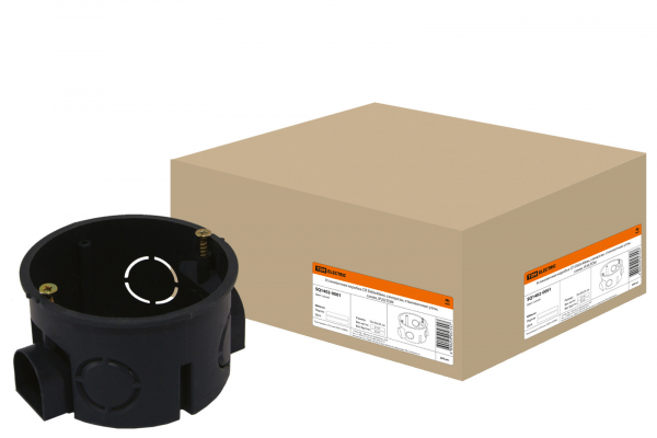 Коробка установочная СП D60х40мм, саморезы, синяя, IP20, TDM