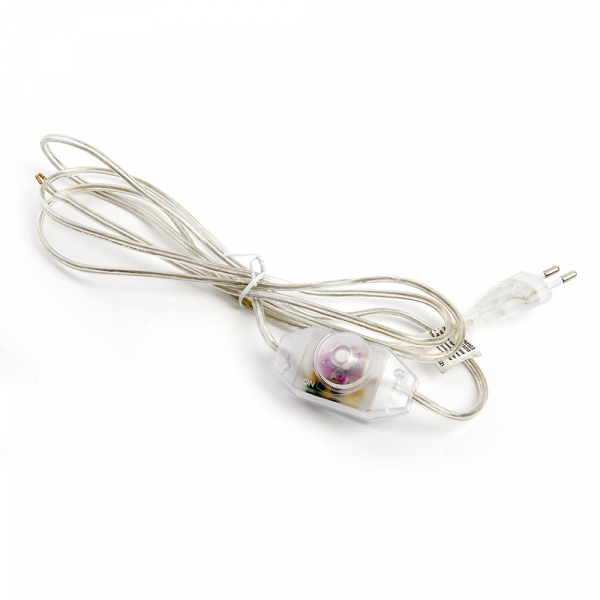 Сетевой шнур с диммером 230V 2м, прозрачный, DM103-200W Feron