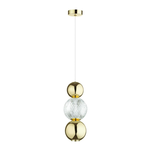 Подвес Odeon Light Crystal LED 7W 4000K 300Лм L-VISION ODL23 419 золой/прозр/металл/акрил