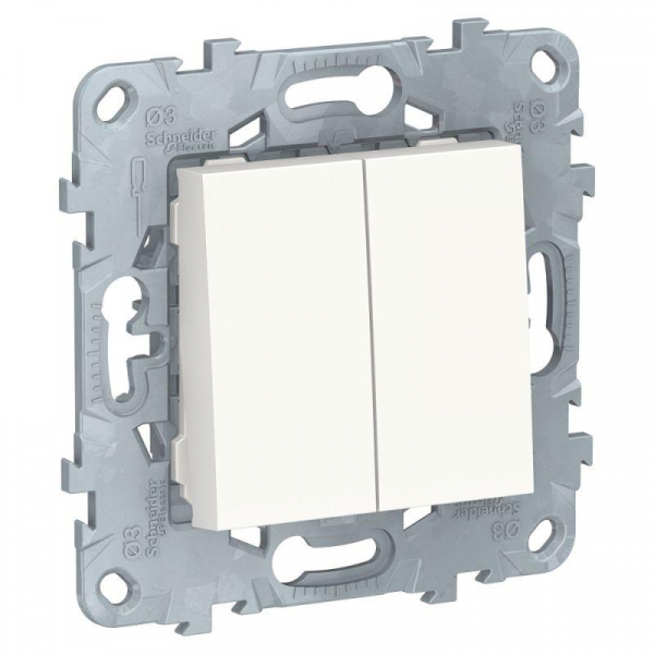 Механизм выключателя 2-кл. 2мод. СП Unica New IP21 (сх. 5) 250В 10AX бел. SchE