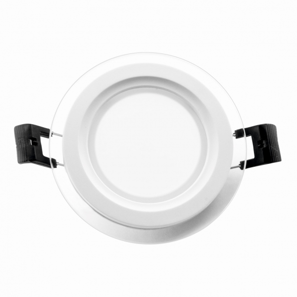 Светильник светодиодный (окантовка стеклом) LE GLRL WH 6W D100 CW (40)