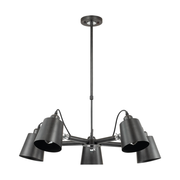 Люстра на штанге телескоп. E27 5*60W 220V NEROPIUS 3532/5C LOFTI LN18 206 черный 