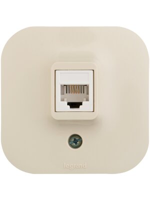 *Розетка информационная одноместная Кат.5е RJ45 UTP открытой установки бежевая Legrand QUTEO 