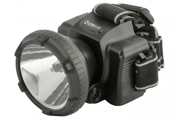 Ultraflash LED5366 (фонарь налобн аккум 220В, черный, 0,5 Ватт  LED, 2 реж, пласт, бокс)