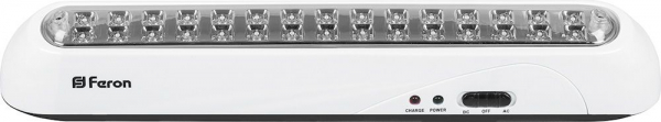 Светильник аккумуляторный Feron, 30 LED AC/DC, белый, EL20, 350*50*55мм