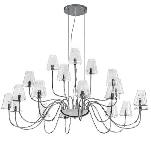 Подвесная люстра Lightstar Diafano 21*G9 ХРОМ/ПРОЗРАЧНЫЙ (в комплекте)