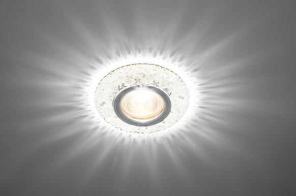 Светильник потолочный с диодной подсветкой ограненное стекло прозрачный CRYSTAL LED 14 MR16
