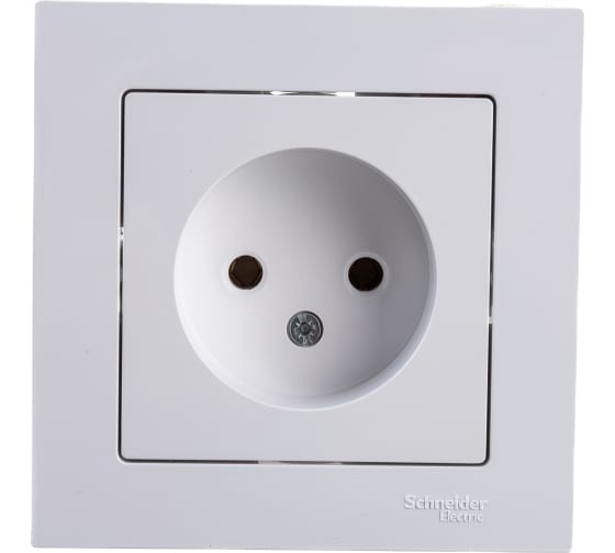 Розетка 1-м СП AtlasDesign 16А IP20 без заземл. в сборе бел. SE
