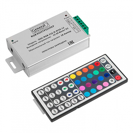 Контроллер RGB GDC-RGB-216Вт-R-IP20-12В General