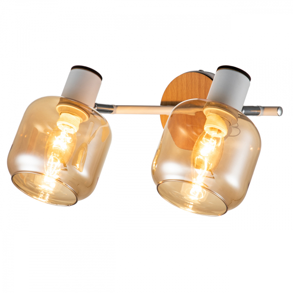 Спот ESCADA 10177/2A 2*E14 White/Chrome/Wood