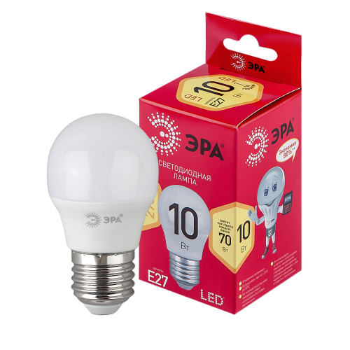 Лампочка светодиодная ЭРА RED LINE LED P45-10W-827-E27 R