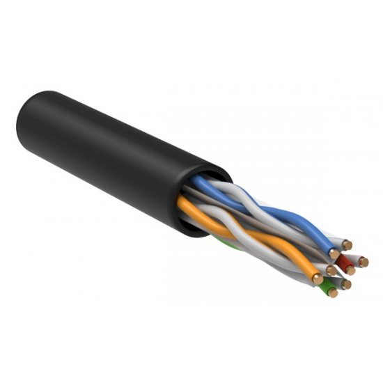 Витая пара U/UTP кат.6 4х2х23AWG solid LDPE черный (305м) ITK