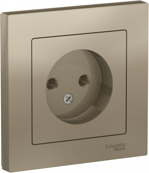 Механизм розетки 1-м СП ATLAS DESIGN с заземл. 16А шампань SchE