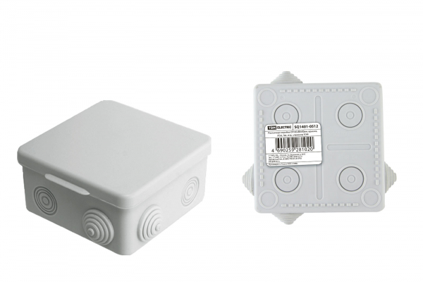 Коробка распаячная ОП 80х80х50мм крышка IP54 7вх. инд. штрихкод TDM