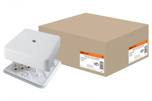 Коробка распаячная КР 75х75х20  ОП с клем. колодкой белая IP40 TDM