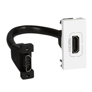 Розетка белая HDMI 1 модуль, оборудована шнуром 078778 Legrand Mosaic 