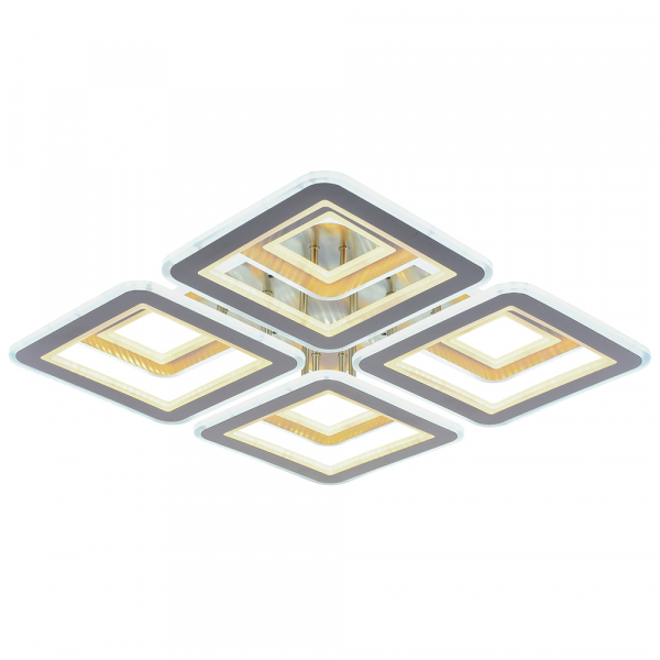 Люстра светодиодная Profit Light 8009/4+4 NKL D 254W+200W BL+YL 3000-6000K пульт