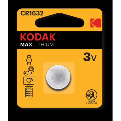 Батарейки Kodak CR1632-1BL MAX Lithium (60/240/36000)