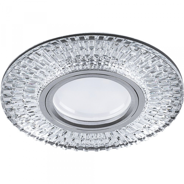 Светильник встраиваемый с белой LED подсветкой Feron CD943 MR16 G5.3 белый, хром, 15LED*2835 4000K