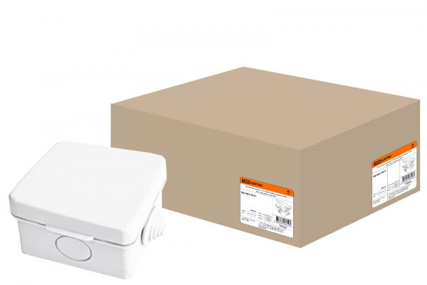 Коробка распаячная ОП 65х65х50мм крышка IP54 4вх. инд. штрихкод TDM