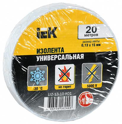 Изолента ПВХ 0,13х15мм белая 20м IEK