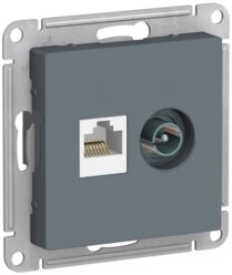 Механизм розетки компьютерной 2-м AtlasDesign RJ45 + RJ45 кат.5e грифель SchE