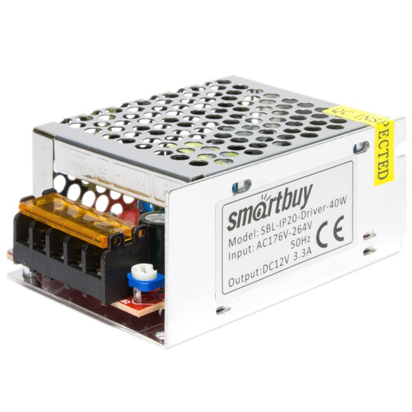 Блок питания 40W 12V IP20 металлическая сетка SmartBuy