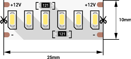 Лента светодиодная SWG SMD 3014, 240 LED/м, 24 Вт/м, 12В, IP20, 2000lm/м, Холодный белый 5м