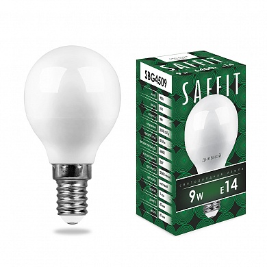 Лампа светодиодная SAFFIT SBG4509 Шарик E14 9W 6400K