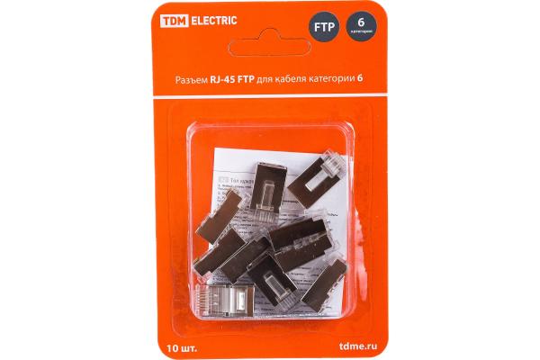 Разъём для кабеля кат. 6 RJ-45 UTP 8P8C (1упак-10шт) в блистереTDM