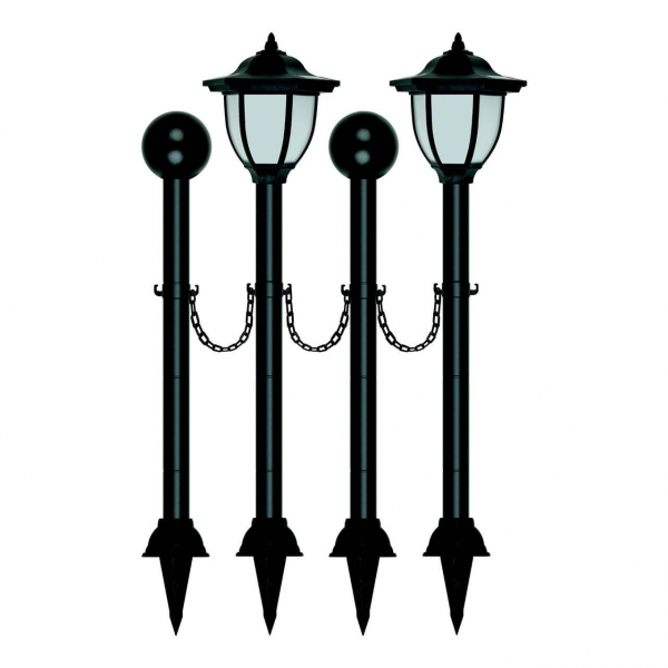 Комплект 2 светильника+2 столбика USL-L-S-181/PT720 LANTERN SET02 сол. бат+аккум