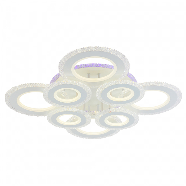 Люстра светодиодная Profit Light 8081/4+4 WHT 288W+10W RGB 3000-6000K пульт