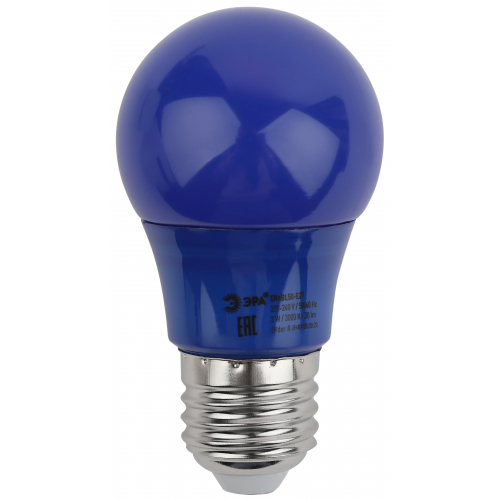 Лампа светодиодная ЭРА STD ERABL50-E27 A50 3Вт груша син. E27 13SMD для белт-лайт