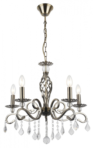 Подвесная люстра Escada Brilliant 5082/5S 5*E14 565*565*900мм Antique Brass