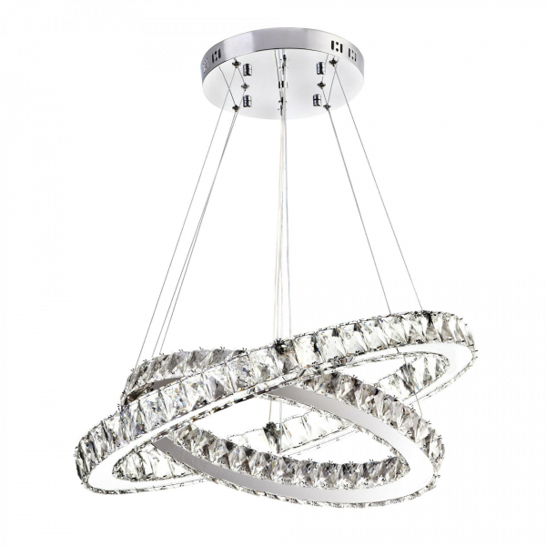 Подвесной светильник LED4U L1092-60-40 овал хром 80Вт 3300-5500К пульт 600-400*400-1100мм