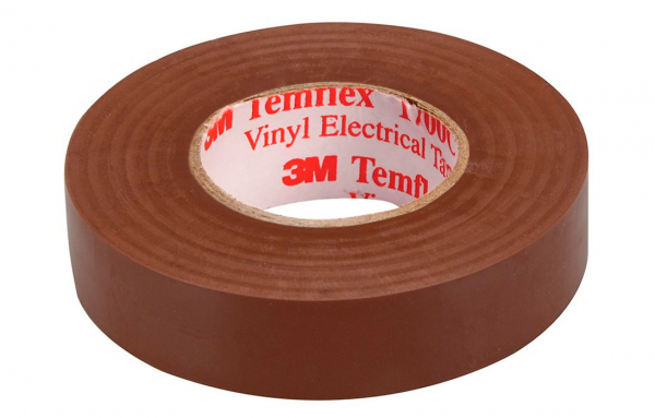 Изолента ПВХ коричневая 19 мм 20 м. Temflex 1300