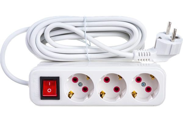 Удлинитель 3х5м с заземл. 16А IP20 Lila с выкл. LEZARD 720-0305-302