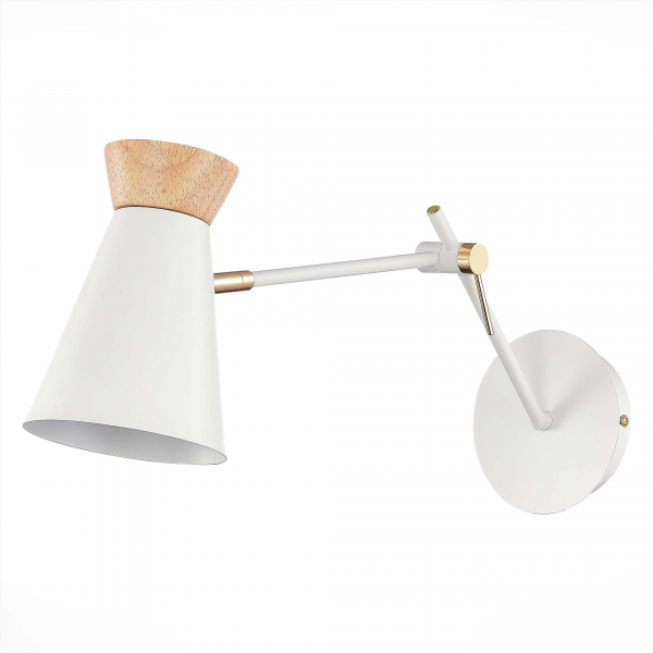 Светильник настенный ST LUCE золотистый/белый дерево E27 1*60W