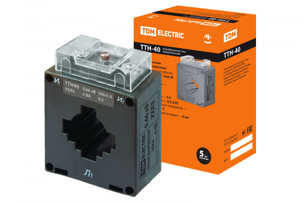 *Трансформатор тока измерительный ТТН 40/500/5-5VA/0.5 TDM
