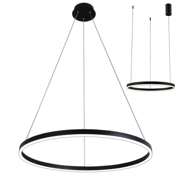 Подвесной светодиодный светильник Kink Light Тор LED 33W 4000K D600 H1500мм 2 типа черный