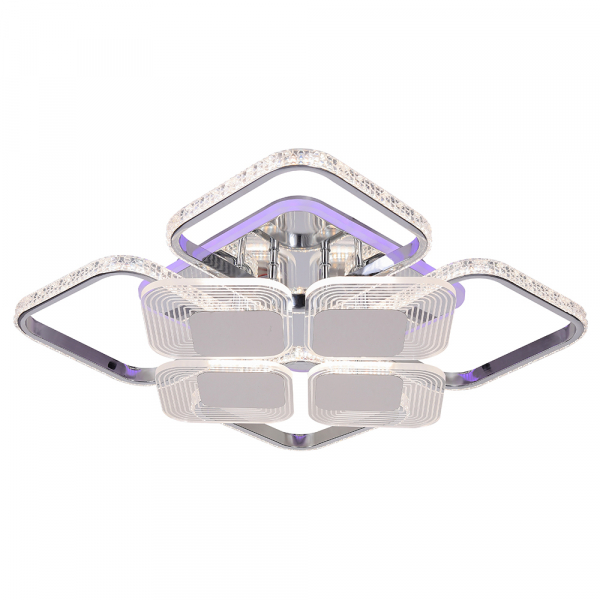 Люстра светодиодная ProfitLight 5886/4+4A CHR 160W+10W RGB 3000-6000K 11900lm пульт