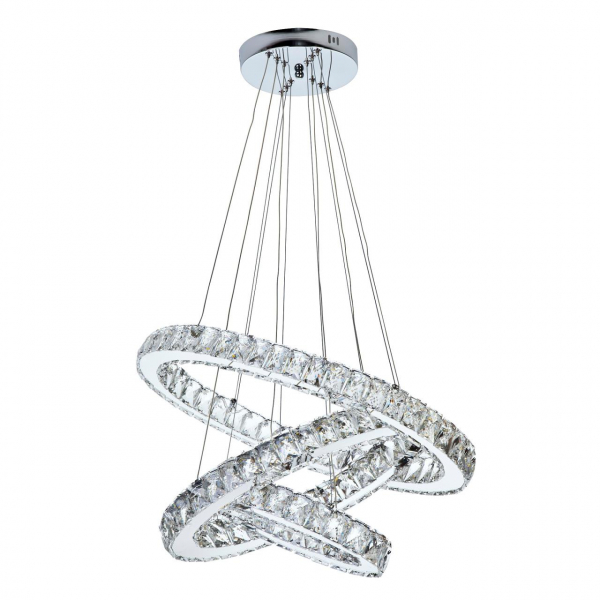 Подвесной светильник LED4U L1092-60-40-20 овал хром 120Вт 3300-5500К пульт 600-400-200*600-1000мм