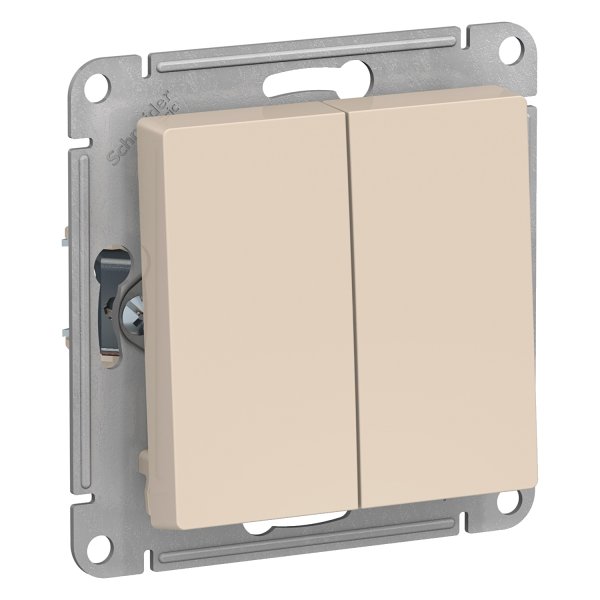 Механизм переключателя 2-кл. ATLAS DESIGN (сх.6) 10АХ беж. SchE