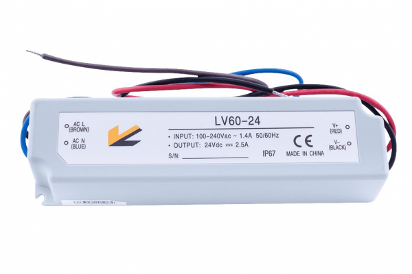 Блок питания для ленты IP67 пластик 60W 24V LV-60-24 SWG