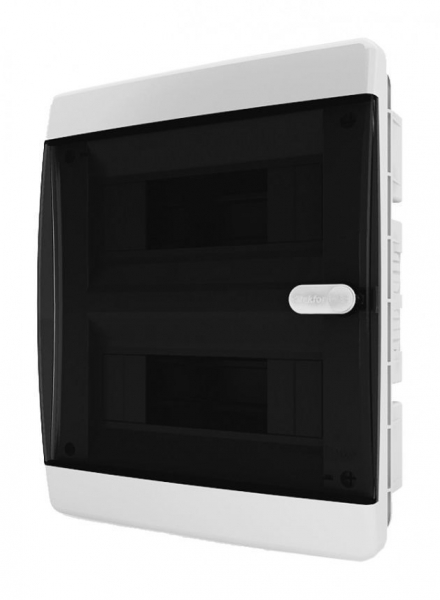 Щит встраиваемый ЩРВ-П-18 мод. прозр. черн. дверь IP41 Tekfor CVK40-18-1