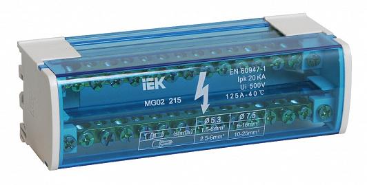 Шина на DIN-рейку в корпусе (кросс-модуль) ШНК 2х15 L+PEN IEK