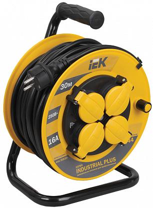 Удлинитель на катушке 4х20м с заземл. 16А IP44 УК20 "Industrial plus" с термозащ. 3х1.5 IEK