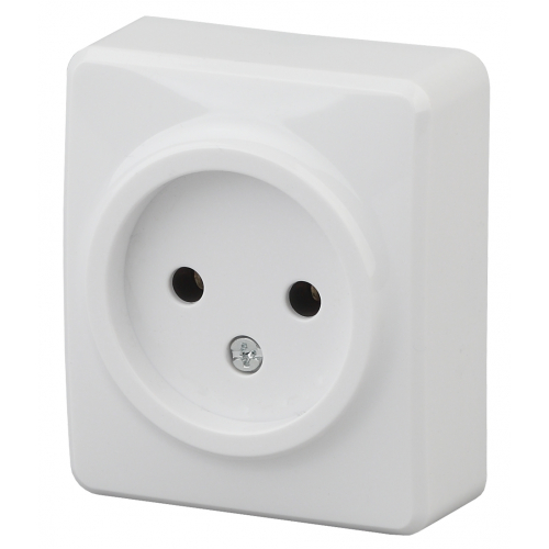 Розетка 2P, 16A-250В, IP20, ОУ, Эра Эксперт, белый 11-2201-01 ЭРА