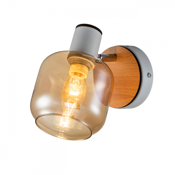 Спот ESCADA 10177/1A E14 White/Chrome/Wood